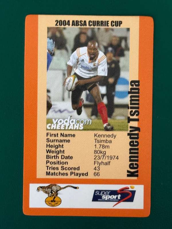 Rugby Card - Kennedy Tsimba 2004 Cheetahs SCI Rugby Card