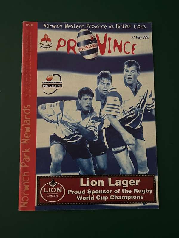 Rugby Programme - Western-Province vs British Lions 31/05/1997