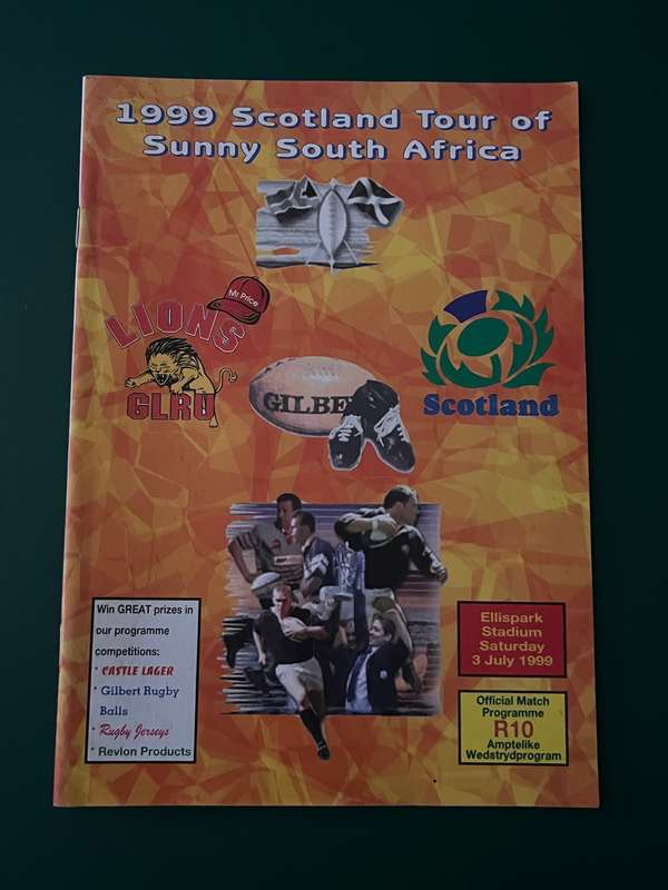 Rugby Programme - *TOUR* Lions vs Scotland 03/07/1999