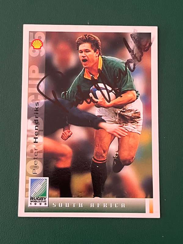 Rugby Card - *SIGNED* Pieter Hendriks 1995 Rugby World Cup Card