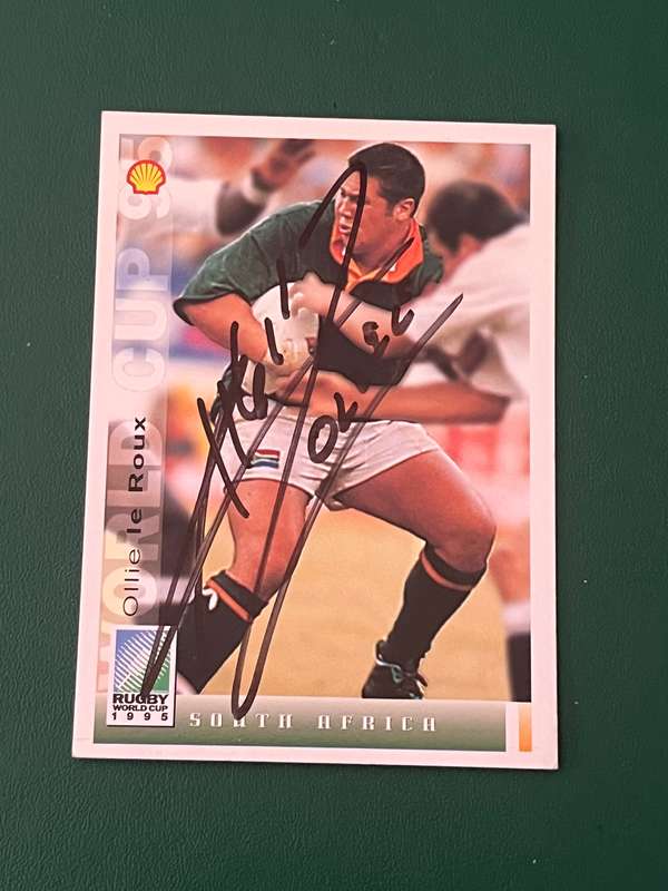 Rugby Card - *SIGNED* Ollie le Roux 1995 Rugby World Cup Card