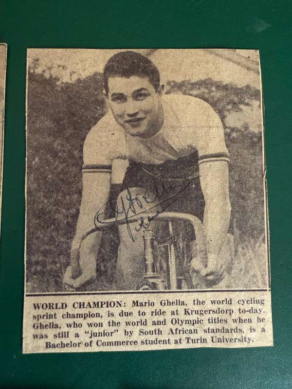 Mario Ghella *SIGNED* (1948 Olympic Cycling Sprint Champion and World Champion) Package