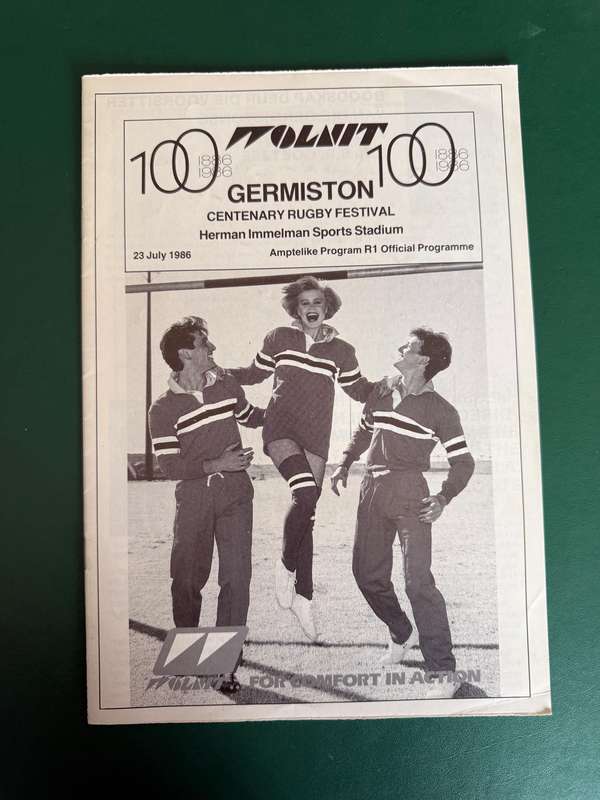 Rugby Programme - SA Barbarian XV vs Wolnit Centenary XV 23/07/1986