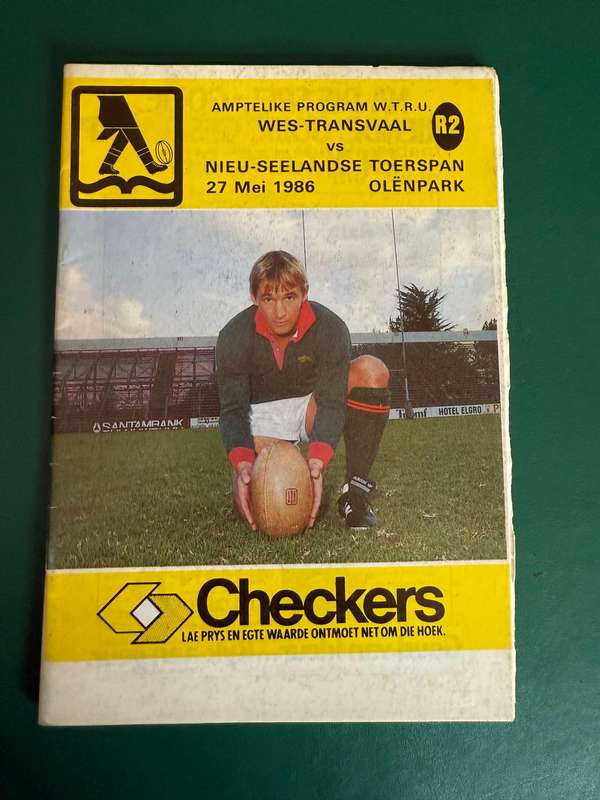 Rugby Programme - Western-Transvaal vs New Zealand All Black Cavaliers 27/05/1986