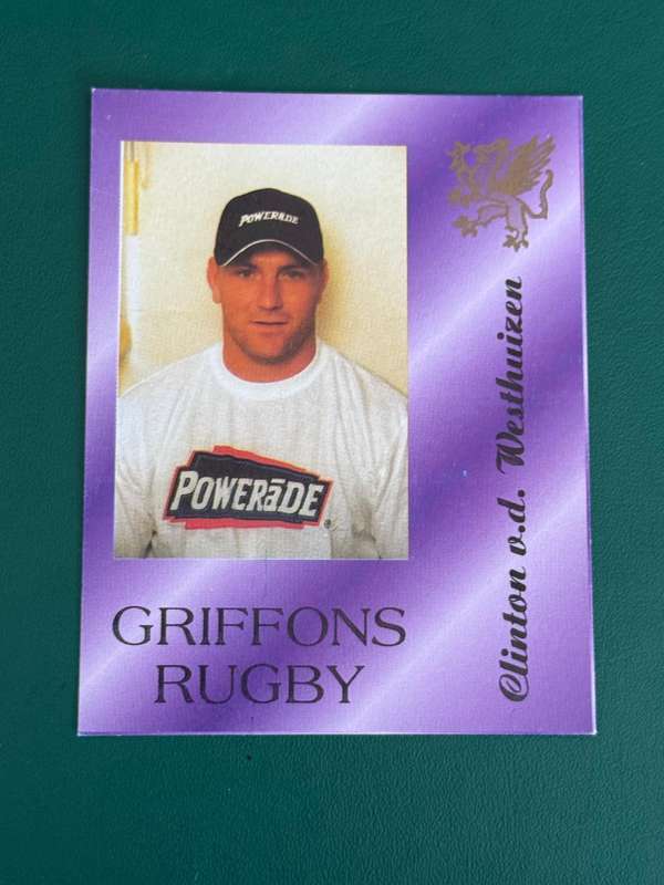 Rugby Card - *SIGNED* Clinton van der Westhuizen 2001 Griffons Rugby Card (Rare)