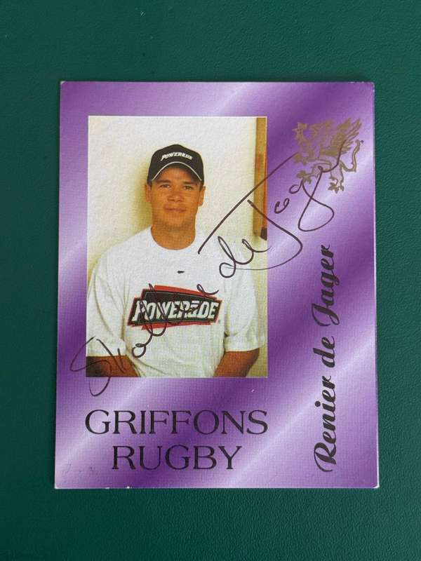 Rugby Card - *SIGNED* Renier de Jager 2001 Griffons Rugby Card (Rare)