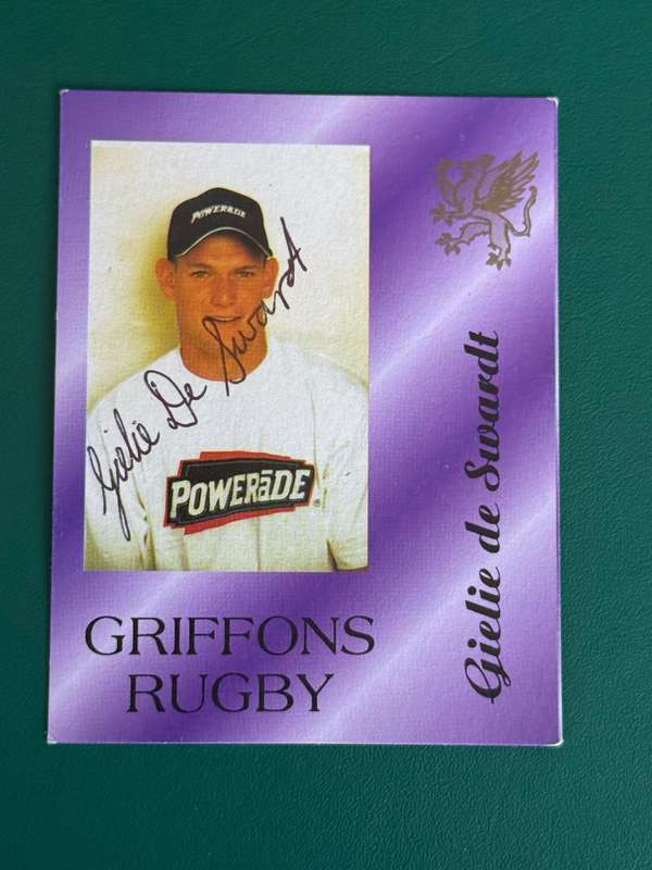 Rugby Card - *SIGNED* Gielie de Swardt 2001 Griffons Rugby Card (Rare)