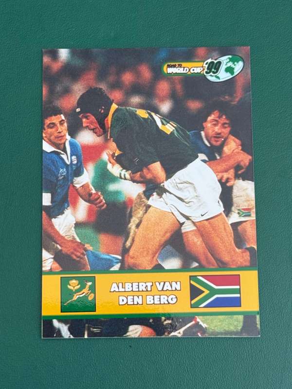 Rugby Card - Albert van der Berg 1999 Sports Deck Road to the World Cup Photocard
