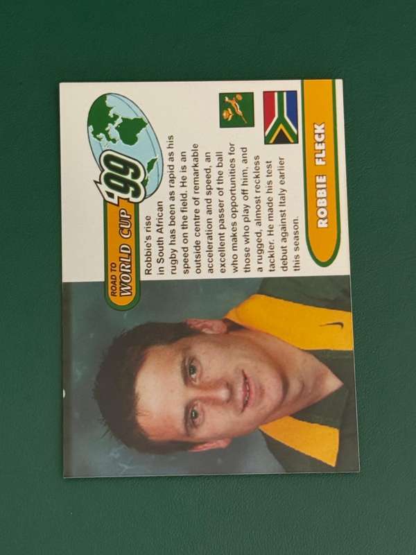 Rugby Card - Robbie Fleck 1999 Sports Deck Road to the World Cup Photocard