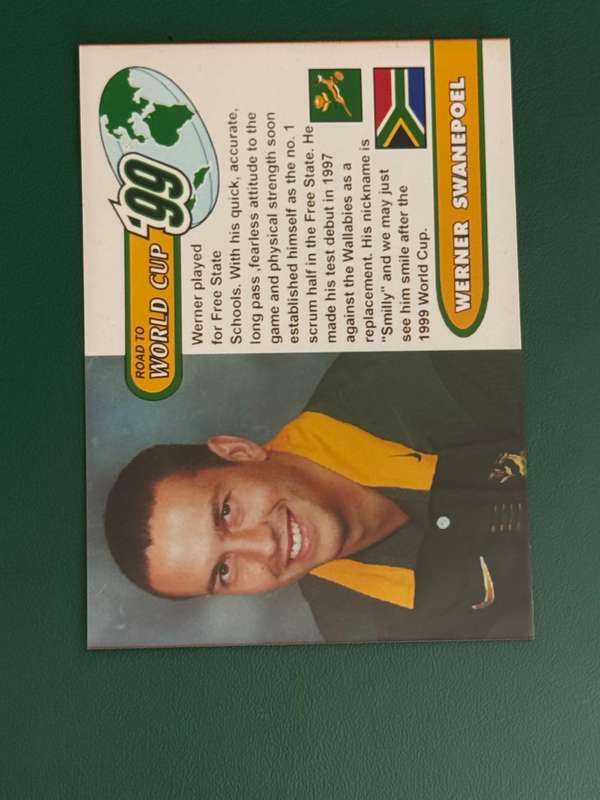 Rugby Card - Werner Swanepoel 1999 Sports Deck Road to the World Cup Photocard