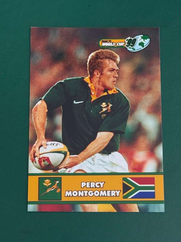 Rugby Card - Percy Montgomery 1999 Sports Deck Road to the World Cup Photocard