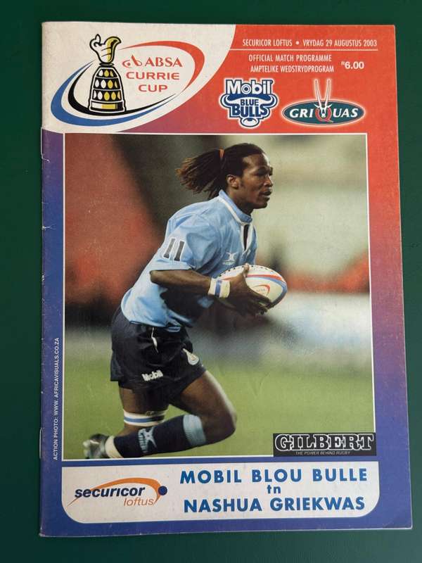 Rugby Programme - Bulls vs Griquas 29/08/2003