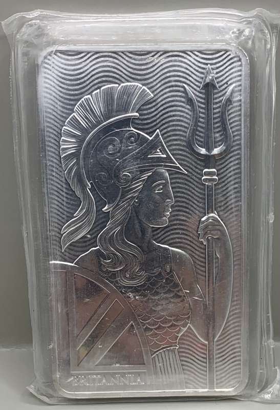 (  TEN OUNCE  )    BRITANNIA     PURE FINE SILVER BAR     STILL SEALED  BY  THE WORLDS OLDEST MINT