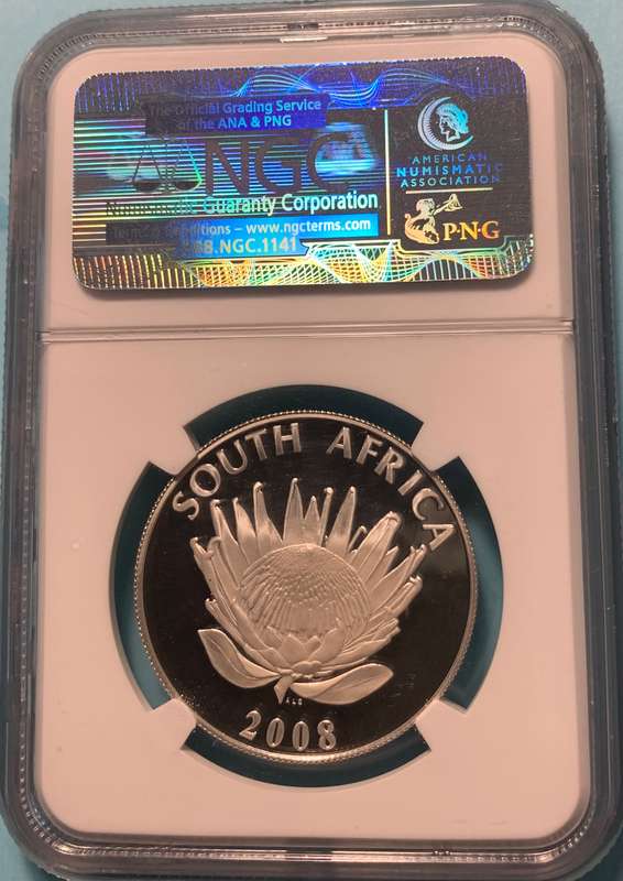 (  LOW START  )    TOP GRADE   2008    MAHATMA GANDHI SILVER   NGC PROOF PF69