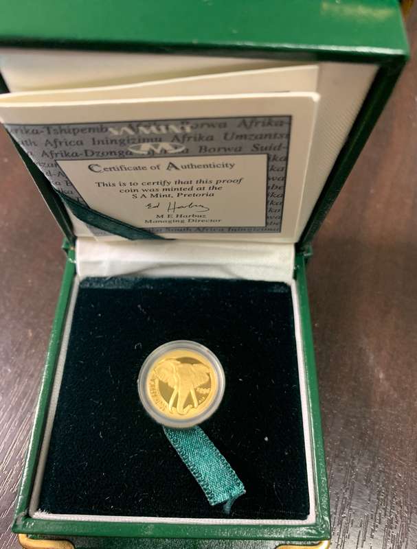 1996    1/10oz   24CT GOLD     ELEPHANT    LIMITED EDITION PROOF COIN