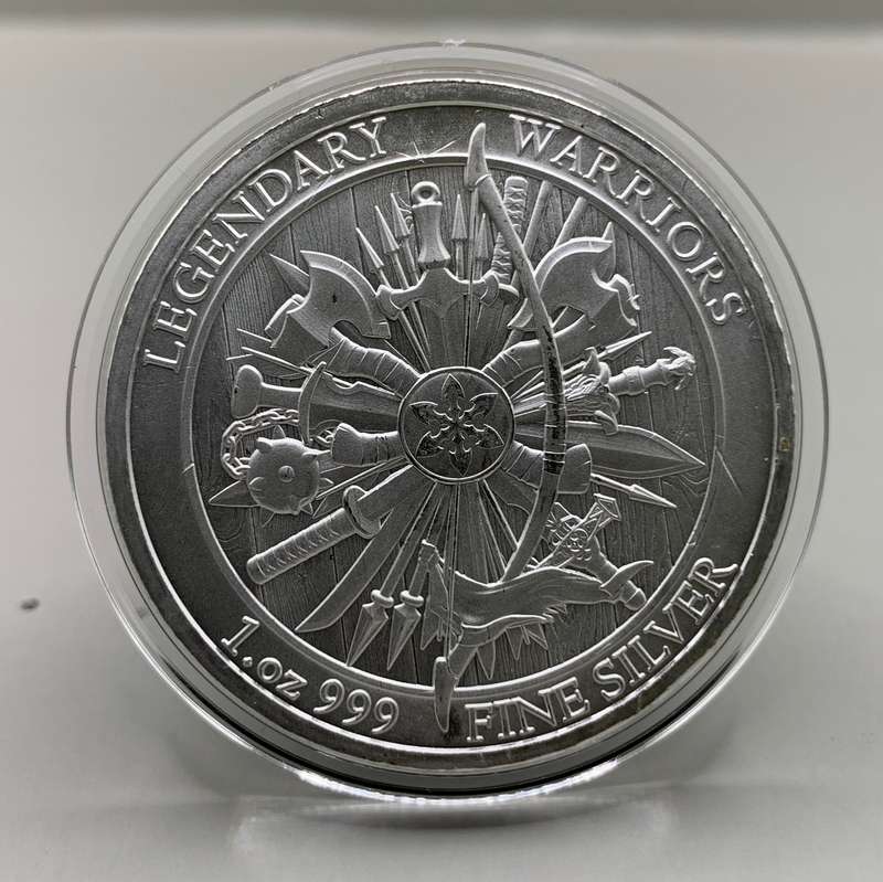 ( LEGENDARY  VIKING WARRIOR  )    FIRST RELEASE   ERIC BLOODAXE    1oz   999.9%    PURE SOLID SILVER