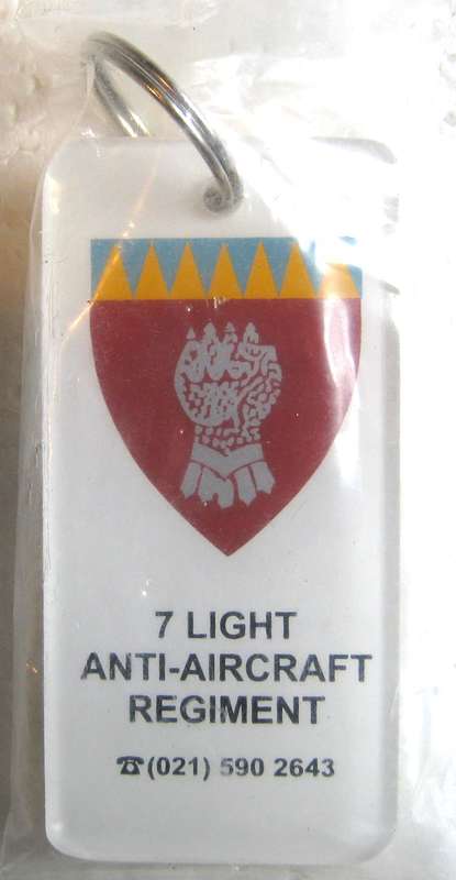 7 LIGHT ANTI-AIRCRAFT REGIMENT KEY RING IN UNUSED CONDITION, STILL IN IT'S WRAPPER