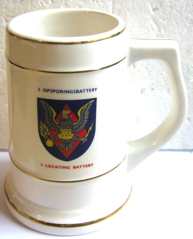 3 LOCATING BATTERY BEER MUG IN GOOD CONDITION
