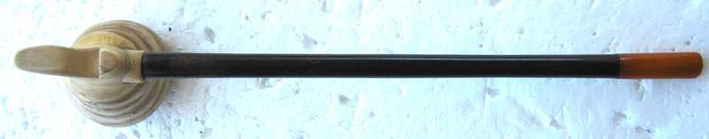 VINTAGE MEERSCHAUM LONG STEM PIPE IN THE SHAPE OF A BOOT IN CASE - 18.5CM LONG, BOWL 4.5 X 3.5 WIDE