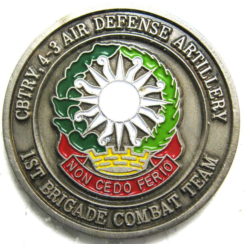 U.S. C BATTERY, 4-3 AIR DEFENCE ARTILLERY - 1ST BRIGADE COMBAT TEAM,  CHALLENGE COIN - 4 CM WIDE