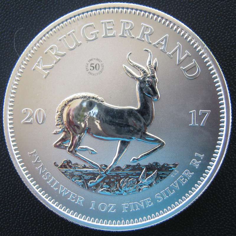 2017 1 OZ FINE SILVER KRUGER RAND IN UNCIRCULATED CONDITION
