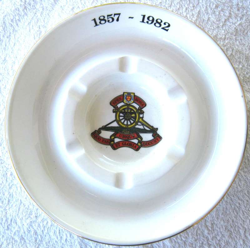 CAPE FIELD ARTILLERY 125 YEAR ANNIVERSARY ASH TRAY 21 CM DIAMETER IN VERY GOOD CONDITION