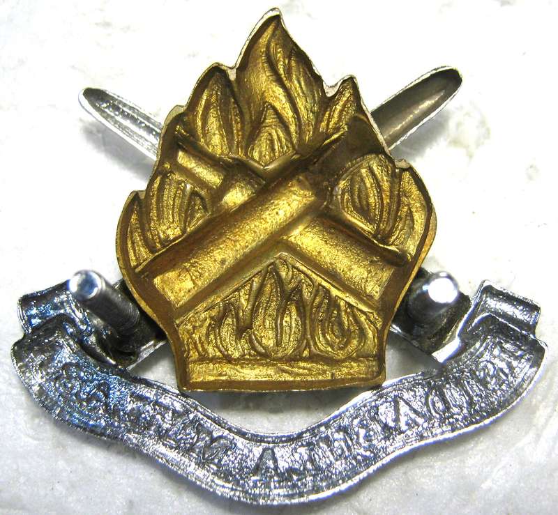 AMMUNITION DEPOT CAP BADGE WITH LUGS IN VERY GOOD CONDITION