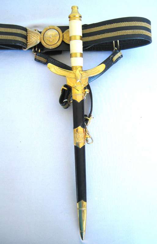 SAAF CEREMONIAL DAGGER WITH BELT, OLD S.A. COAT OF ARMS MADE BY WKC SOLINGEN