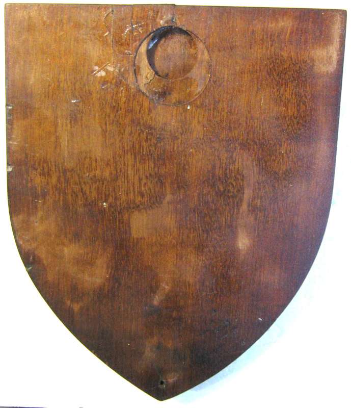 SAAF 2 AIR DEPOT RESIN BADGE ON SHIELD WITH "FROM 2 AIR DEPOT WARRANT OFFICERS - 25 APRIL 1997" ON