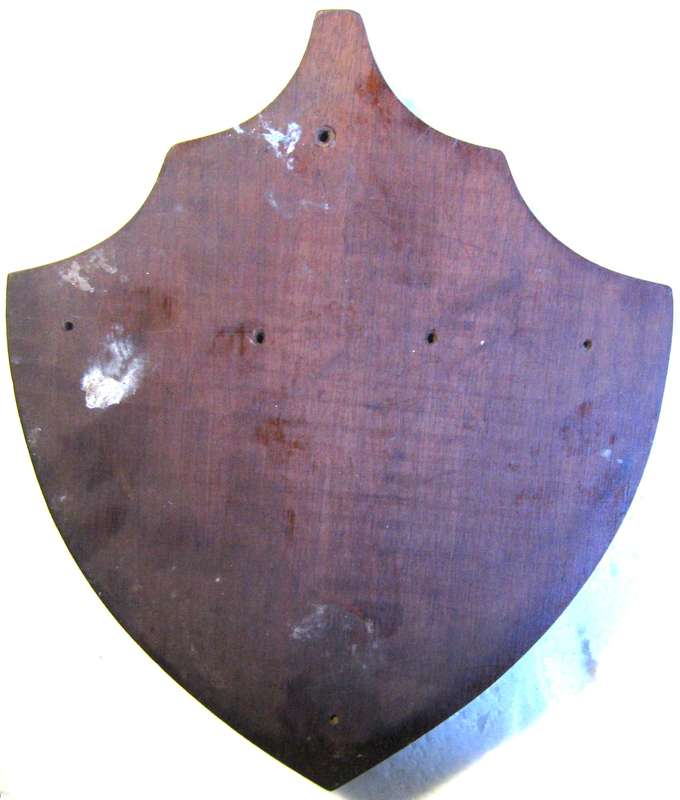 SADF COMMANDO METAL BADGE ON WOODEN SHIELD 21 X 18 CM  IN GOOD USED CONDITION