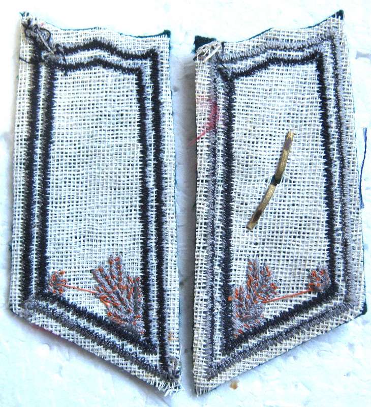 WW2 FINLAND ORIGINAL  PAIR OF INFANTRY, MAJOR COLLAR PATCHES WITH 1 ROSE IN UNUSED CONDITION