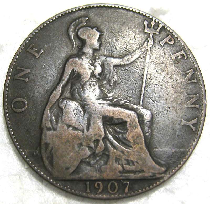 1907 BRITISH ONE PENNY IN GOOD CIRCULATED CONDITION