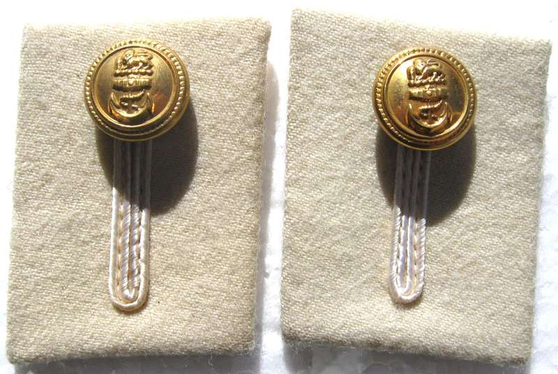 OLD S.A. NAVY c. 1965 PAIR PERMANENT FORCE MIDSHIPMAN'S TURNBACKS IN GOOD CONDITION