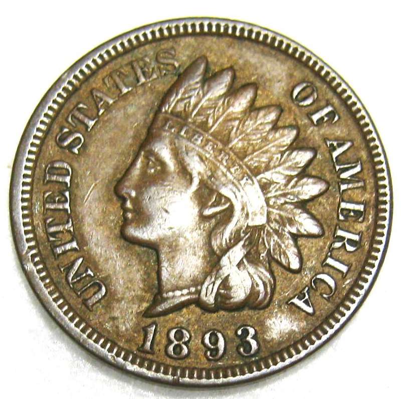 1893 U.S. INDIAN HEAD ONE CENT IN GOOD CIRCULATED CONDITION
