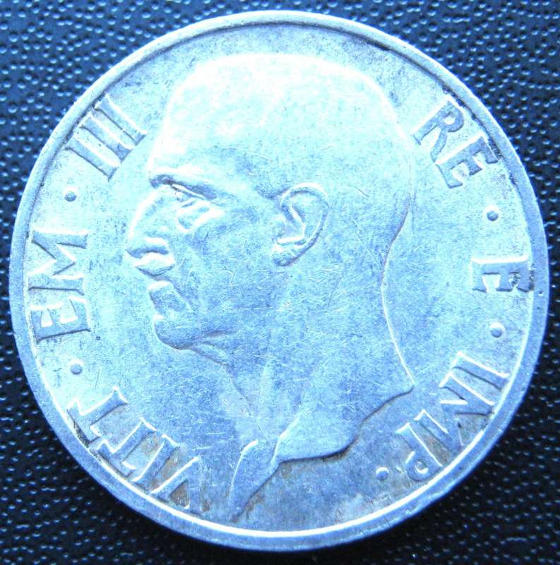 1937 ITALY 80 % SILVER 5 LIRE RARE COIN IN VERY GOOD CONDITION