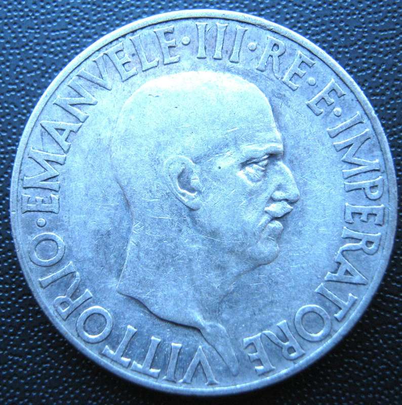 1936 ITALY 80 % SILVER 10 LIRE COIN IN VERY GOOD CONDITION