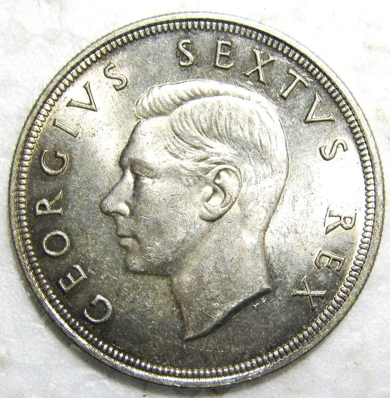 1949 FIVE SHILLINGS (CROWN) 80% SILVER 28.28 GRAMS IN GOOD CIRCULATED CONDITION