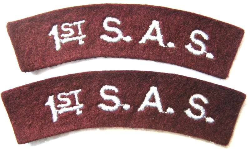 PAIR OF BRITISH 1ST SPECIAL AIR SERVICES SHOULDER TITLES IN UNUSED CONDITION