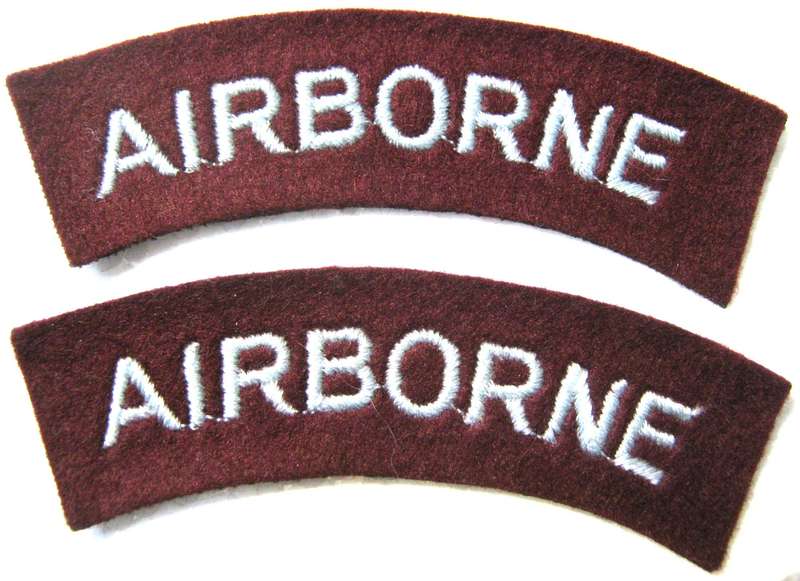 PAIR OF BRITISH ARMY AIRBORNE SHOULDER TITLES IN UNUSED CONDITION