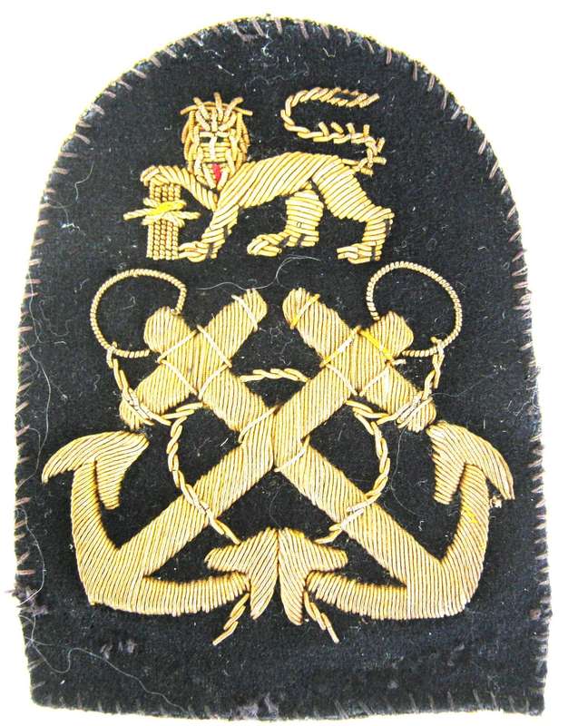OLD S.A. NAVY  PETTY OFFICER GOLD WIRE EMBROIDERED BADGE FOR WINTER UNIFORM IN GOOD CONDITION