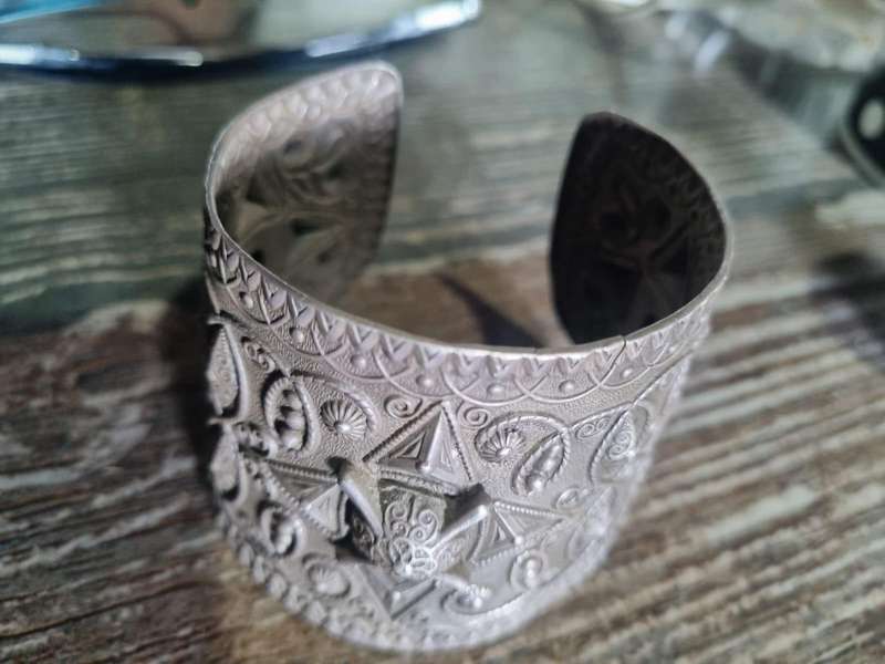 Intricately engraved Sterling Silver Arm Cuff