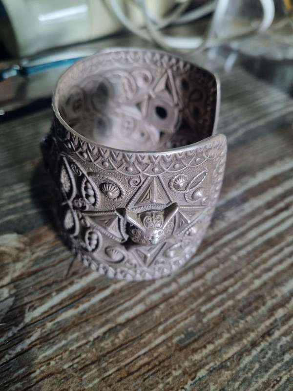 Intricately engraved Sterling Silver Arm Cuff
