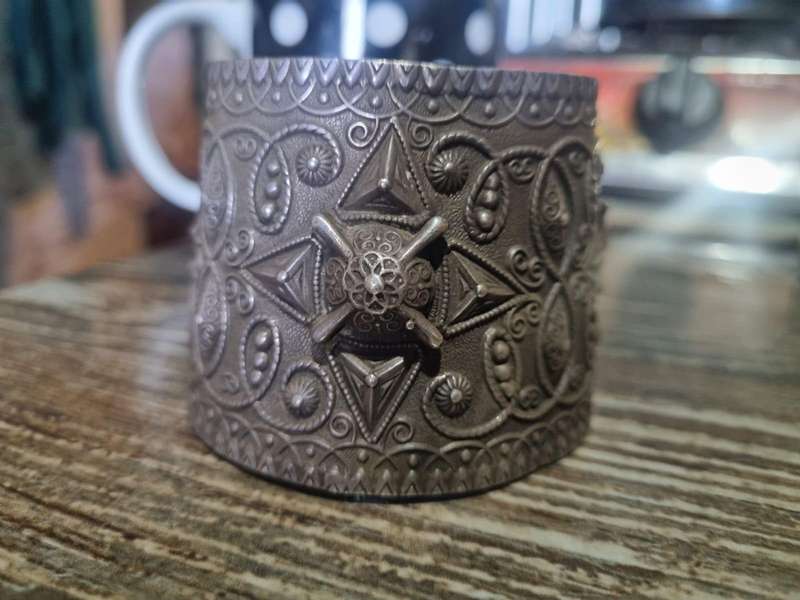 Intricately engraved Sterling Silver Arm Cuff