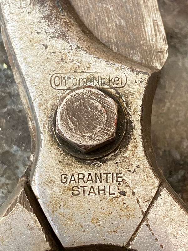 Vintage pruning garden shears iron, rare, collectors item from Germany,ChromNickel Garantie Stahl
