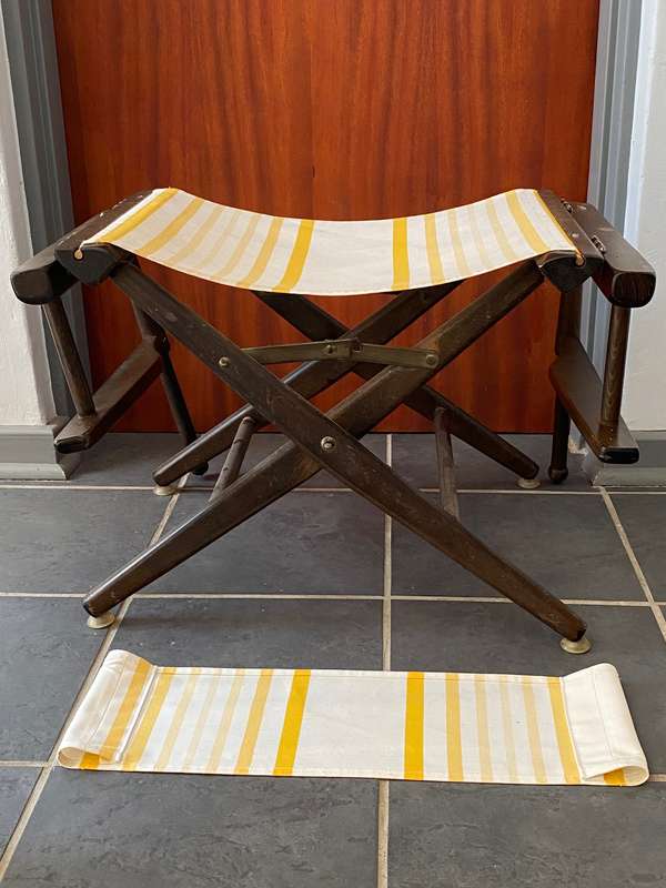 Directors chair , film set chair, foldable vintage 70s , wooden chair, kino film, rare, from Germany