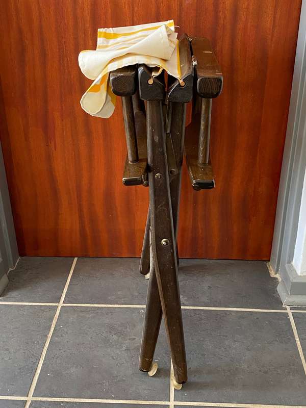 Directors chair , film set chair, foldable vintage 70s , wooden chair, kino film, rare, from Germany