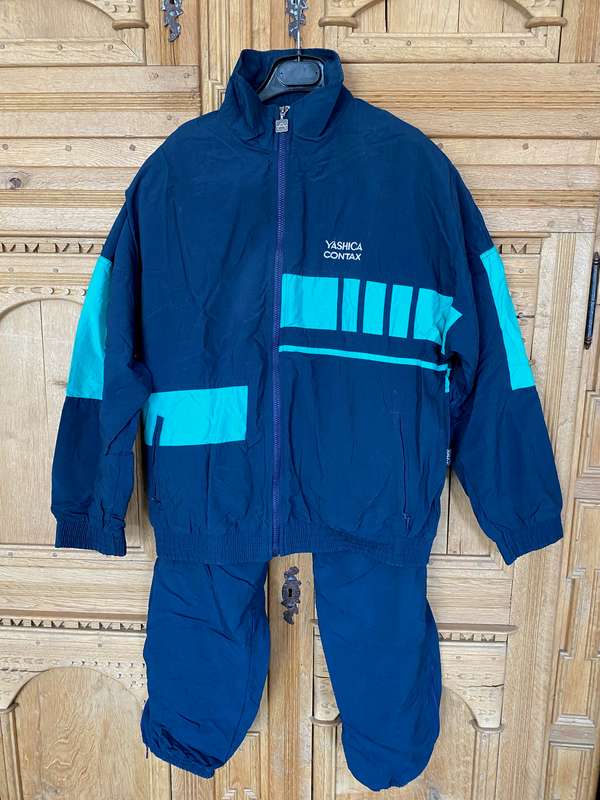 Vintage CONTAX YASHICA  Tracksuit, blue , from 1991, collectors item, in good condition,size 50(M)