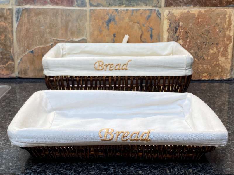 2 x Bread Basket 34cm x 24cm x 11cm and 33cm x 24cm x 6cm