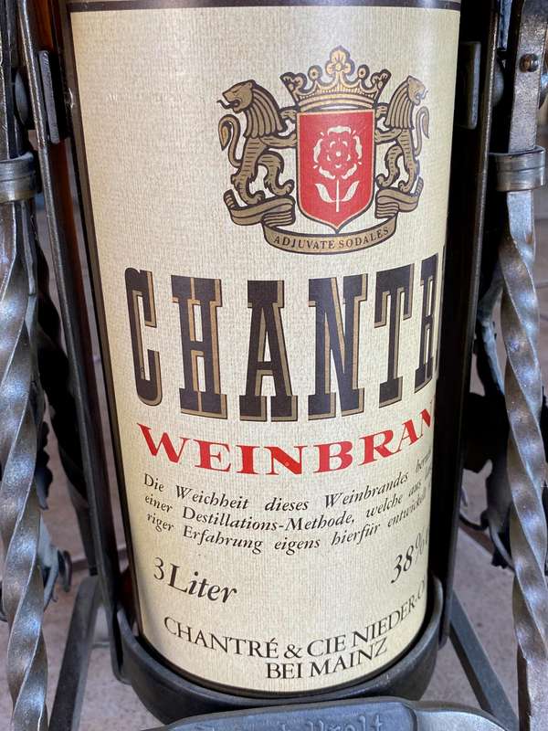 Vintage Chantre Weinbrand 3 Litre with Stand (Asbach Uralt) Collectors Item from Germany from the70s