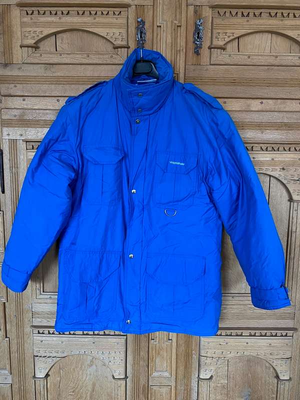 Vintage Voigtländer Winter Jacket, blue, size S, secondhand in good condition + Voigtländer Cap new